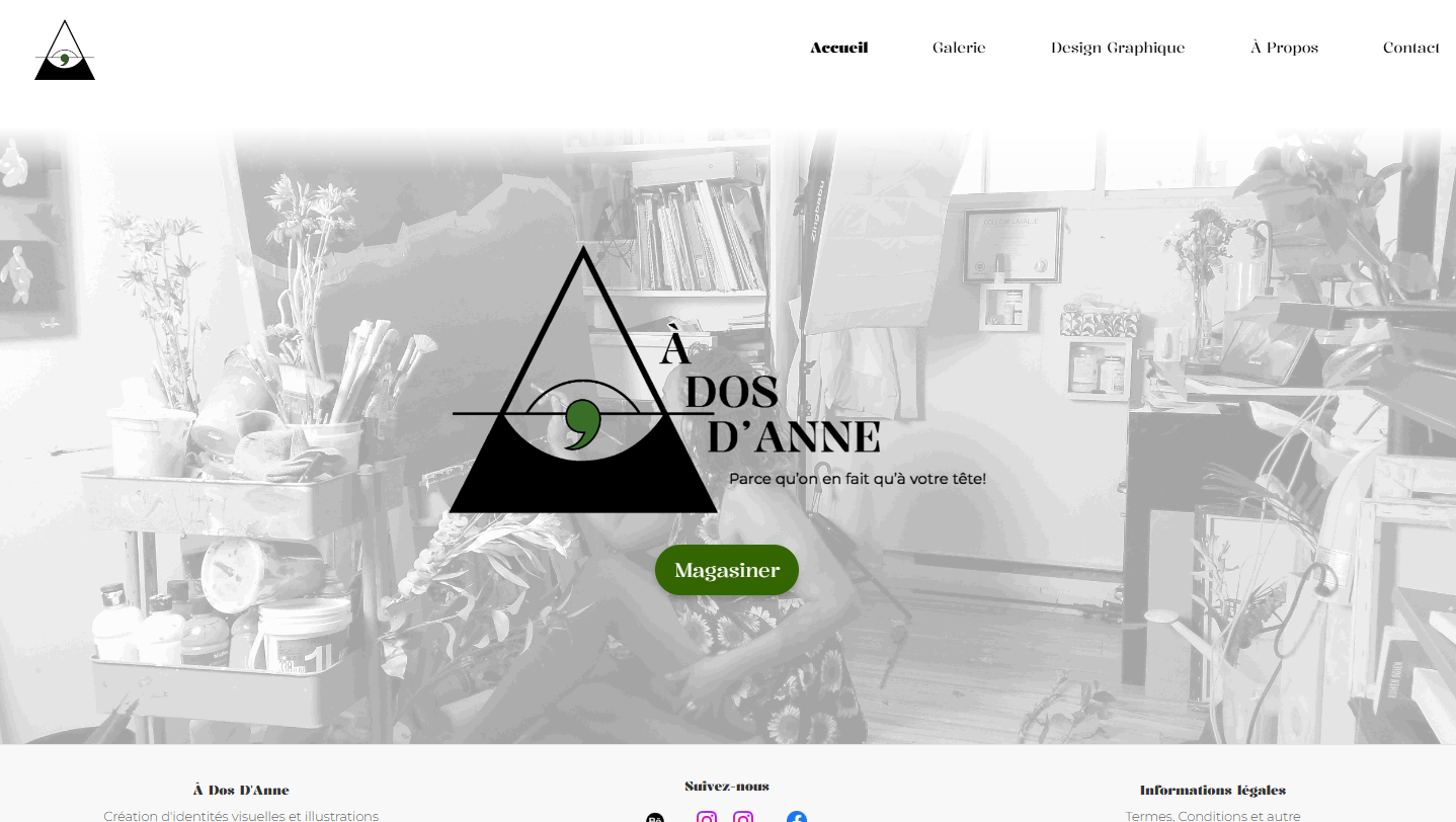 À Dos D'Anne portfolio website showcasing illustration and visual identity work