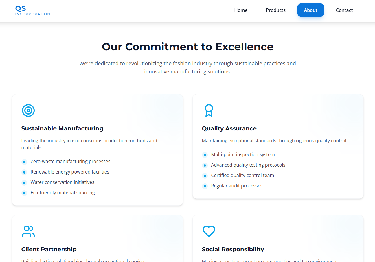 QS Incorporation contact form for small business owners