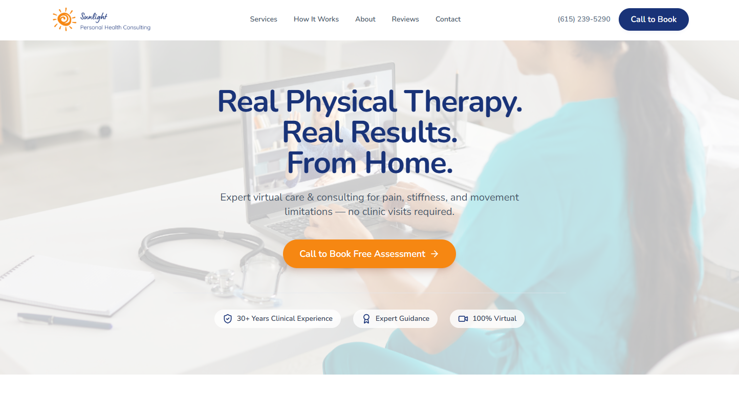 Sunlight PHC homepage for plumbing, heating, and cooling services